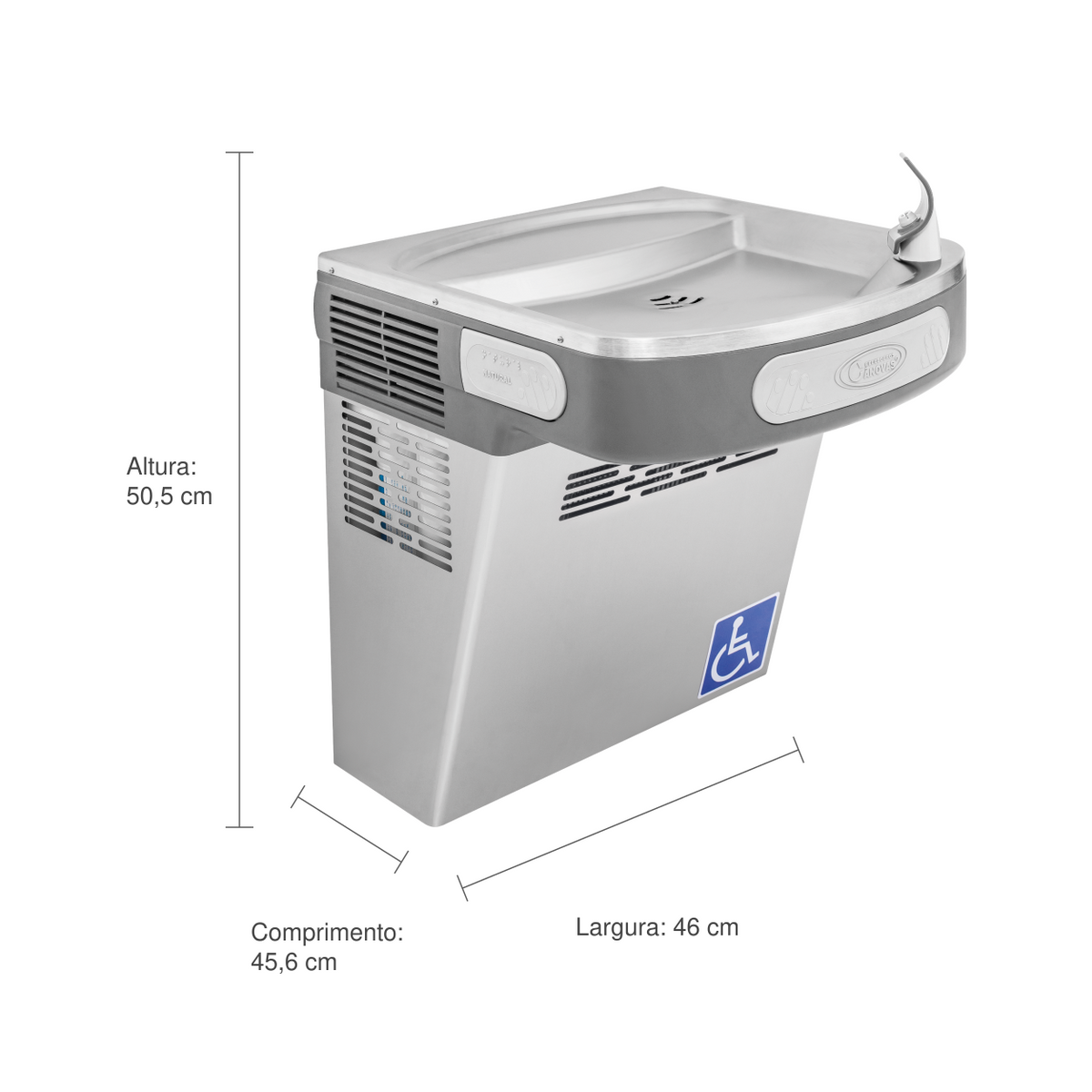 Bebedouro Acessível Cânovas LIFE 100 • INOX • 2 Torneiras