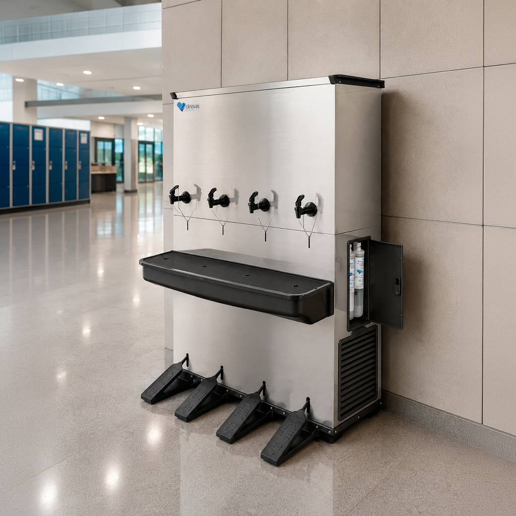 Bebedouro Industrial Cânovas RESIST 200 • INOX • Acionamento por Pedal