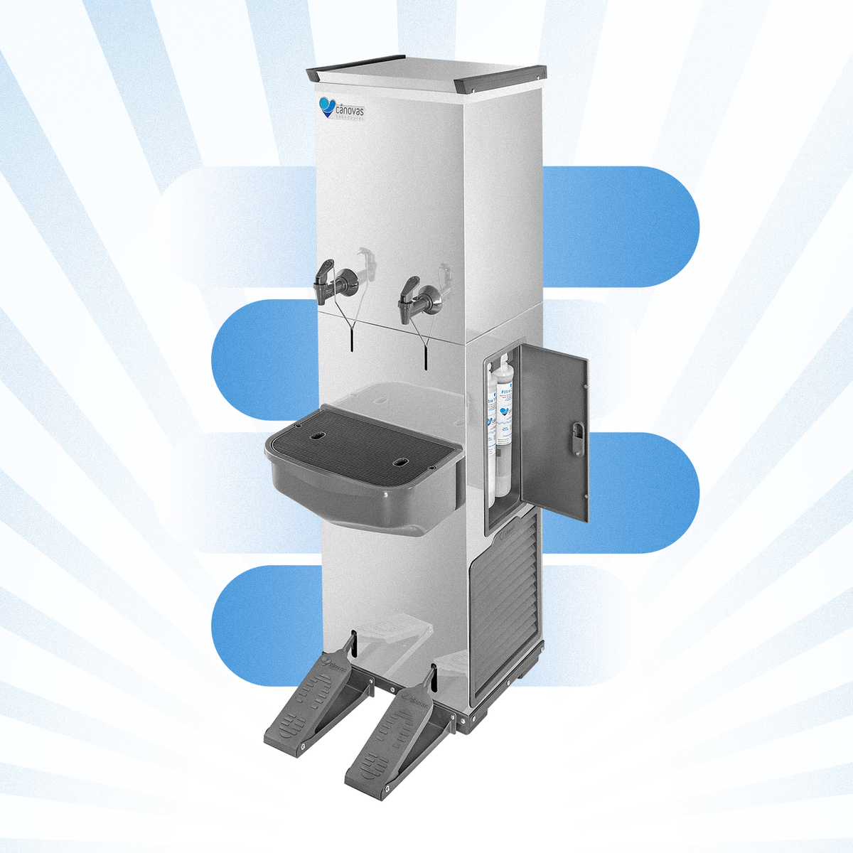 Bebedouro Industrial Cânovas RESIST 50 • INOX • Acionamento por Pedal