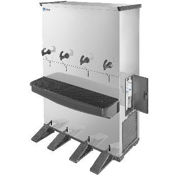 Bebedouro Industrial 200L RESIST em Inox - SEM contato manual, com 4 torneiras (1 natural)